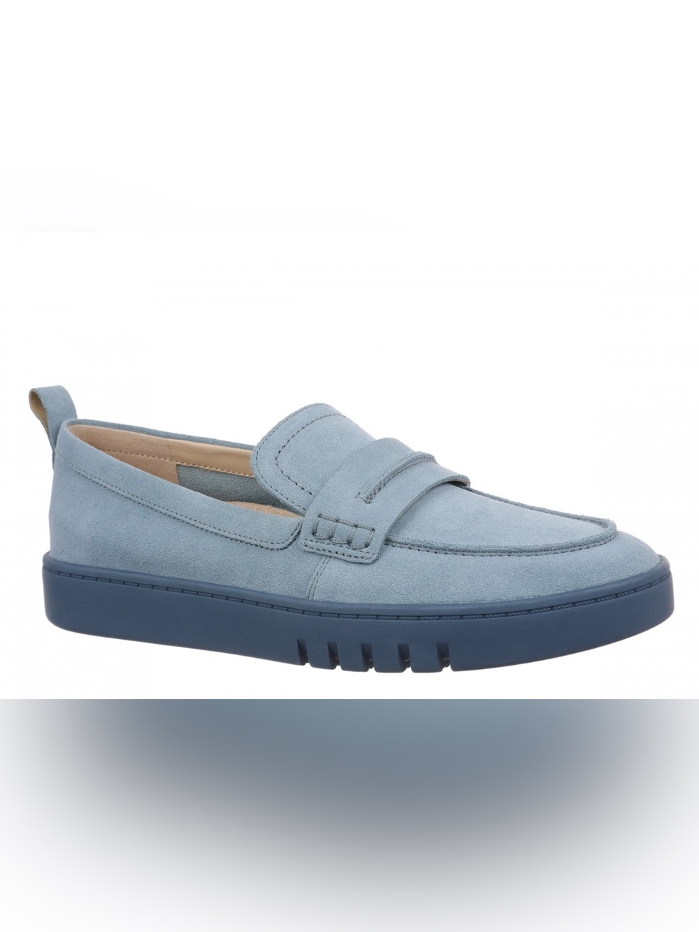 Vionic Chantel Women's Arch Support Slip-On Loafer Shoe in Vintage Blue Hue